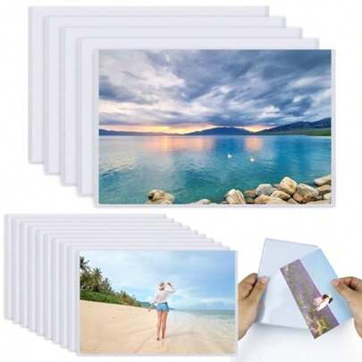 15 Pack Magnetic Photo Frames White Magnetic Pocket Picture Frame Holds 2.5x3.5 And 4x6 Inch Photos Perfect For Home School Or Office Decor