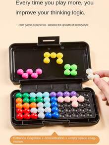 200片儿童智力金字塔拼图游戏，2D/3D益智挑战，适合男孩女孩，是开学、毕业、圣诞节的绝佳礼物。 - 彩色 - 查看 8