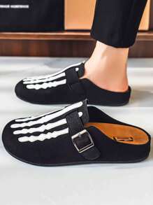 Men's Slippers 2025 New Summer Slip-On Open Toe Slippers, Men's Backless Adjustable Strap Faux Leather Slides, Premium Suede Leather Wood Look Sandals, Classic Casual Outdoor Streetwear Fashion Clogs Men's Beach Sports