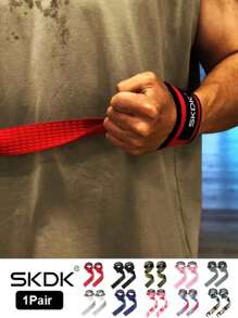 SKDK 1 Par de Muñequeras de Levantamiento de Pesas SKDK con Manijas Extras - Muñequeras de Malla para Fitness para Dominadas, Entrenamiento de Fuerza y Culturismo - Múltiples Colores, Esenciales para Culturismo | Muñequeras Ajustables | Soporte de Muñeca de Malla, Accesorios de Muñequeras de Levantamiento de Pesas para Gimnasio