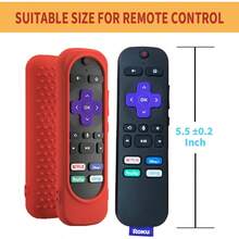 Silicone Case Cover For  Hisense Roku Streaming TV Stick Remote Shockproof Washable Remote Cover Pink Red Black Purple Red - 紅色 - 查看 7