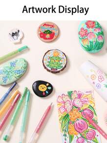 Languo 90-Color Acrylic Paint Markers - 1.0mm Fine Tip Gel Ink Pen, Blendable Vibrant For Rock/Glass/Wood DIY Craft Decor,Student Art Supplies , Back To School Gifts