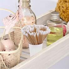 100pcs Double-Ended Round Cleaning Stick, Hygienic Cleaning Stick, Household Makeup Remover Stick,Bag,Organizer,Storage