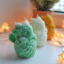 1 件破壳龙形蜡烛硅胶模具，用于制作蜡烛，DIY 冥想龙动物环氧树脂艺术工艺模具，用于家居装饰、工艺品