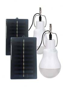 1/2pcs Solar Powered Hanging Lights, Outdoor Lighting, Solar Powered, No Wiring, No Electricity Cost, Automatically Lighting From Dusk To Dawn, Solar Powered Ceiling Lights, Suitable For Barn, Yard, Gazebo, Chicken Coop, Tent