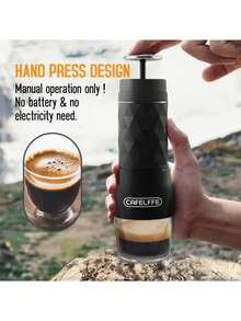 CAFELFFE Classic Portable Espresso Maker, 3 In1 Travel Coffee Maker,Compatible Capsules And Ground Coffee,Manual Espresso Machine,Hand Press Coffee Maker For Kitchen Travel,Camping,Hiking