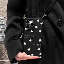 Funda para teléfono (1 unidad): Funda portátil con orificio en las cuatro esquinas, correa para phone 16 Pro, correa corta para phone 14 Plus, funda completa de silicona para phone 13 Pro y correa suave para la muñeca para phone 12. - Blanco - Ver 2