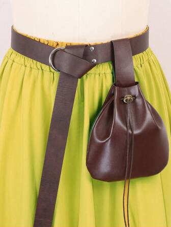 1PC PU Leather Belt Pouch Medieval Vintage Renaissance Viking LARP Cosplay Costumes Drawstring Coin Purse Phone Holder Waist Bag Halloween