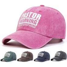 1 件女士牧师警告您所说的或所做的任何事都可能用于布道文本印花棒球帽，复古水洗防晒休闲帽，适合春季、秋季、郊游、旅行、海滩、派对