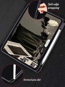 1 件透明亚克力三折支架带笔槽，彩色边框软边全覆盖亚克力后盖，睡眠/唤醒平板电脑保护套，兼容 iPad Mini6/Mini7/Air1/Air2/9.7/10.2/10.5/Air4/Air5/10.9/Pro11/10th/Air 11 英寸 (M2)-2024/Pro 11 英寸 (M4)-2024/iPad Air 11 英寸 (M3) 2025/iPad (A16) 11 英寸第 11 代 2025 苹果机型。不含手写笔，部分型号带镜框。