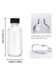 1/3/6pcs 120/240ml Small Transparent Glass Bottles With Lids, Reusable Mini Beverage Bottles For Juice, Ginger Ale, Tinctures, Essential Oils, Water, Suitable For Outdoor Activities - Multicolor - View 7