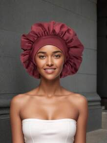 1 Pezzo Cuffia in seta per dormire, cuffia da notte in raso, cuffia da notte in seta con fascia elastica morbida, avvolgimento per capelli in seta per capelli ricci