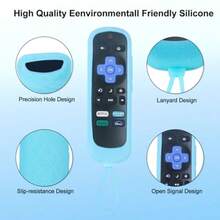 2 piezas Funda de silicona antideslizante y ligera compatible con el control remoto luminoso de Onn Roku - como en la foto - Ver 3