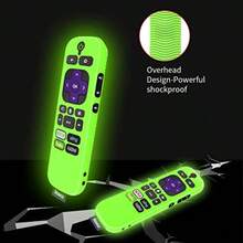 4Pack For 3600R  Roku TV Stick Remote Case CoverTOLUOHU For  Roku Remote Control Cover Roku Express Skin Sleeve Silicone Shockproof With Lanyardfor RCAL7R 3921 3800 3810Roku Remote Cover - 4件裝(輝藍+輝綠+深藍+紅色) - 查看 3