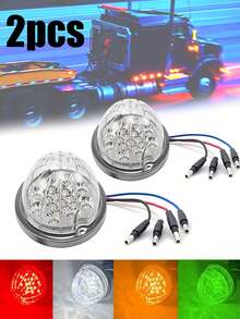 2pcs Truck Watermelon Light, Dual-Color/Solid-Color Pickup LED Light, 17LED Truck Decorative Lights, Ambient Lights Suitable For Pickup Trucks, Trailers, Trucks, Buses, Campervans, RV - Multicolor - View 9