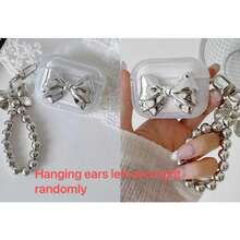 韩式电镀蝴蝶结链耳机盒适用于 Apple 4/Pro 2/2/3，软壳 - 完美的情人节礼物