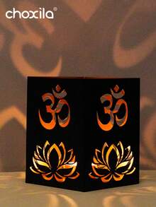 choxila 1pc Wrought Iron Candle Holder, Festive Decor Piece, Diwali Candle Stand, Projection Candle Holder, For Bedroom, Living Room, Holiday Parties, Festival Gift - Black - View 2