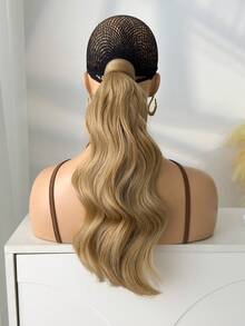 Extensión de cabello con coleta rizada marrón resistente al calor de 22 pulgadas - Dorado - Ver 5