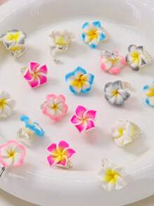 Set de 10 pinzas para el cabello con flores de margarita 3D en degradado para niñas/niños, accesorios para el cabello, estilo europeo y americano, pinza para el flequillo