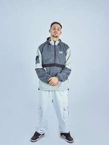 ANORAK URBAN CHAMELEON WINDCUT JACKET HOOD Autumn Spring Oversized Knot Zipper Men's - 灰色 - 查看 1