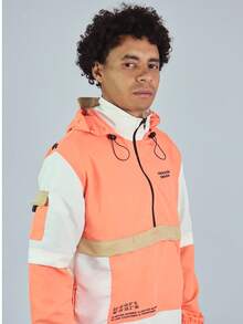 ANORAK URBAN CHAMELEON WINDCUT JACKET HOOD Autumn Spring Oversized Knot Zipper Men's - 珊瑚粉 - 查看 1
