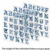 26 piezas de pegatinas termo-transferibles con letras del alfabeto y números para decoración de tela, manualidades de ropa, parches para planchar en casa, diseño lindo de mariposa, en dorado metálico, negro y blanco, a prueba de agua