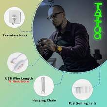 1pc Green Tattoo Neon Sign Wall Decor Neon Light, Dimmable Tattoo Led Sign Beauty Salon Neon Sign, Custom Shop Neon Sign Man Cave Led Sign, USB Business Neon Sign - Green color light - View 7