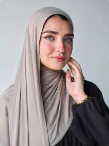 1 Peça Lenço Clássico Casual Elegante de Cor Sólida com Borda, Tecido de Malha Premium, Turbante, Adequado para Uso Diário, Passeios e Reuniões