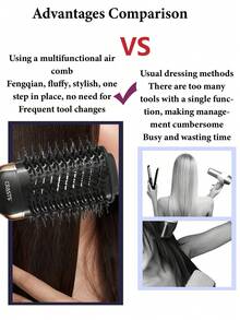 CRASTS Hair Dryer Brush, 3-Speed Temperature And Airflow Settings, Volumizing, Straight & Wavy Styling, 2-In-1 Blow Dryer And Brush