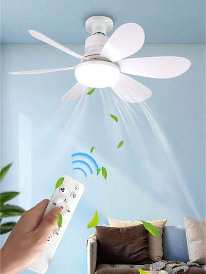 1pc Multi-Function Ceiling Fan With Remote Control - Dimmable Fan Light, Easy Installation, Suitable For Living Room, Bedroom, Balcony, Garage