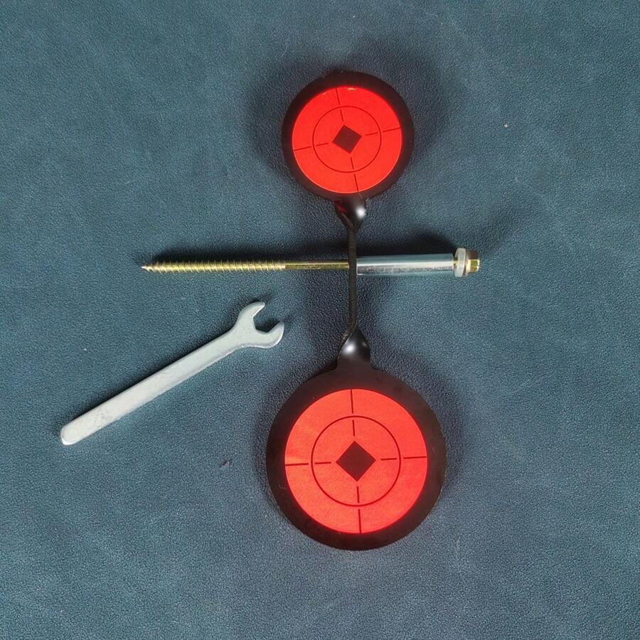 Thickened, Durable And Strong 3mm Stainless Steel Double Round Wooden Pole Tree Target For Slingshot Practice