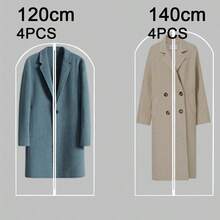 8 个装防尘衣物袋，悬挂式服装袋，全封闭式，防尘衣物袋，防水衣物防尘罩，服装保护套，悬挂式服装袋，适用于家庭衣柜、外套、衣服、包包、学校、办公室、家庭、旅行、组织者、存储 - 白色 - 查看 7