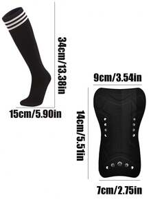 2 Pairs EVA Shin Guards And Socks, Cushioned Protection To Reduce Impact And Injury, Suitable For Children And Teenagers, Knee Pads And Long Soccer Socks For 8-12 Years Old Boys And Girls, Lightweight Soccer Gear For Matches - Multicolor - View 6