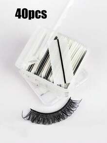 40/10条透明自粘睫毛胶条，防水防汗，可重复使用睫毛延长配件 - 彩色 - 查看 9