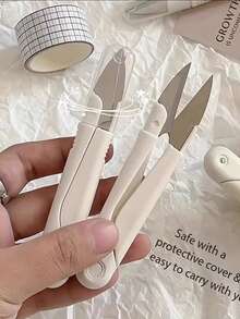 1/3/5pcs U-Shaped Household Small Scissors With Protective Cover - Stainless Steel Handmade And DIY Mini Sewing Scissors, Multifunctional Fabric And Thread Trimming Tool, Essential Sewing Scissors