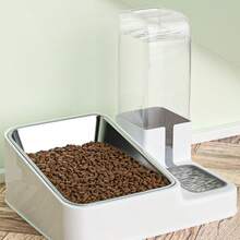Two-In-One Automatic Cat Water Dispenser Set-Detachable, Washable, Automatic Feeding Station, Indoor Cat Food Bowl