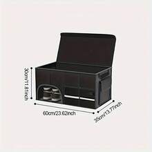Car Trunk Organizer Box - Black Foldable Oxford Fabric Storage With Multiple Compartments & Handles, Waterproof Auto Organizer For SUV, Sedan, Truck - Keep Your Vehicle Neat For Travel, Groceries, Camping - 黑色 - 查看 2