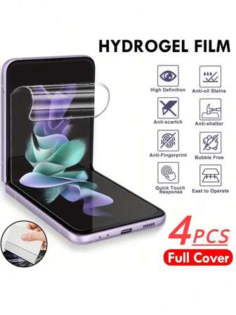 4 Pcs Inside Hydrogel Film Compatible With Samsung Galaxy Z Flip 6 5 4 3 TPU Screen Protector