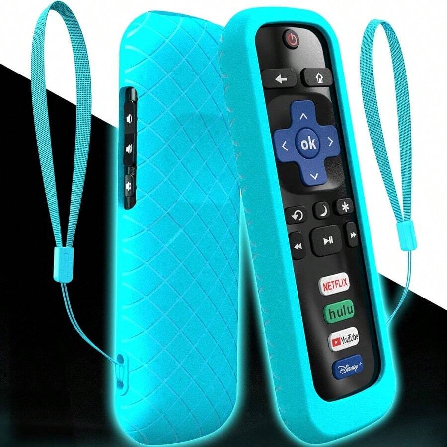 Cover For Roku Stick Remote Case Compatible With Hisense TV Controller Silicone Sleeve For  Smart TV Control Holder Glow In The Dark Blue - 天藍 - 查看 1