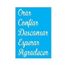 Stencil Frases Orar e Confiar - Tamanho 20x14 cm - Estêncil - Tamanho Único - Visão 1