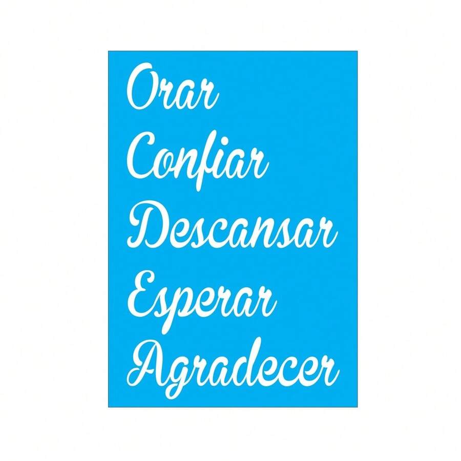 Stencil Frases Orar e Confiar - Tamanho 20x14 cm - Estêncil - Tamanho Único - Visão 1