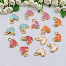 1/5 Stück 304 Edelstahl 18k Vergoldete Emaille-Öltropfen Herz Anhänger, Edelstahl-Charms für Damen, zum Selbermachen von Armbändern, Halsketten und DIY-Schmuckzubehör-Anhängern