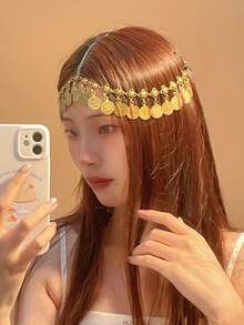 1 件优雅女士波西米亚头饰、新娘婚礼发饰、派对活动装饰头带、旅行摄影服装发饰 - 彩色 - 查看 2