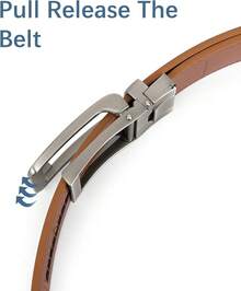 BOSTANTEN Belt Men Leather Reversible Belts Men 1 3/8 Casual Dress Pants, Two-In-One Belt - 007-淺棕色 - 查看 2