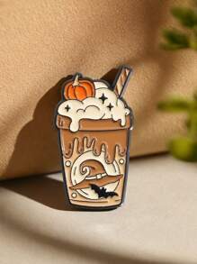 3pcs Ice Cream, Wizard Hat, Ghost & Pumpkin Brooches, Lapel Pins Accessory, Jewelry Gift Suitable For Friends To Wear On Halloween