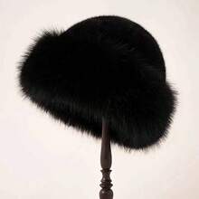1pc Oversized Fluffy Faux Fur Pompom Hat, Warm And Luxurious For Winter, Suitable For Women - A - View 10