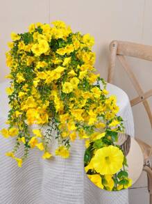 1/2/4 Stück künstliche Außenpflanze mit Eukalyptus und Seidenmorgenruhblume, UV-beständig, grüne Pflanzen für Jahrestag, Abschlussfeier, Hochzeit, Familie, Büro, Veranda, Garten, Hof, Wand, Frühling/Sommer Dekoration