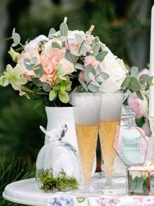 5/10 Pieces Reusable 4.5 Ounces Clear Plastic Champagne, Clear Plastic Champagne Flutes, Shatterproof Plastic Cups For Parties, Weddings And Large Events Back To School, Suitable For Weddings And Outdoor Celebrations, Champagne Flutes Plastic