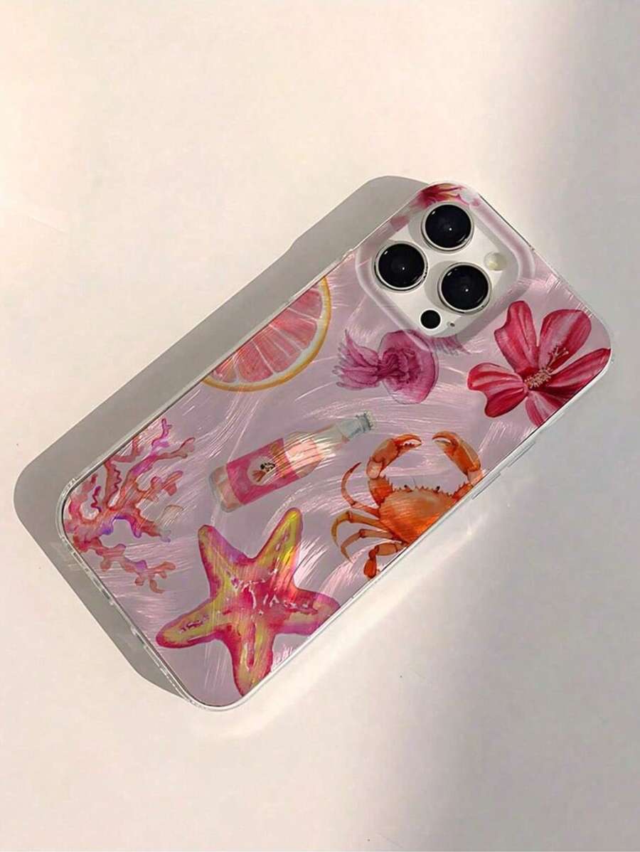 Funda de teléfono de silicona transparente con efecto de flor y alta calidad, pintada con color rosa océano, compatible con I 16 16/11/16Pro/ 16Plus/ 16, ProMax/ 1 6/15ProMax/13/14XXS/XR/7G/8P, I 15Promax, 13/14, P11/P12, cubierta protectora suave, compatibles con S23, S25A14/A15, A23U/ A50,A12 A12 S22, FE, Ultra, F22S21, E23S, Fe, M23