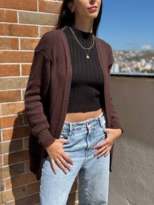 WINTER CARDIGAN COAT COLD HOT LINE - 鏽棕色 - 查看 3